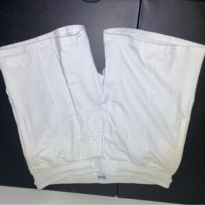 White Flat Front Men Shorts